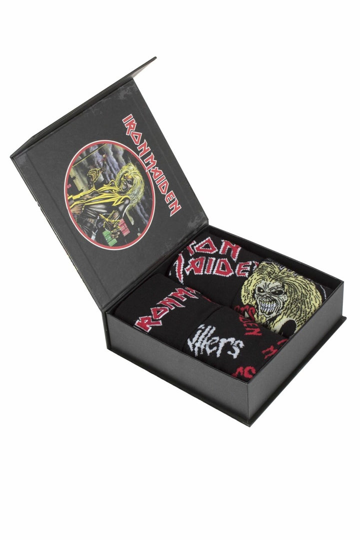 SOCKSHOP 4 Pair Pack Mens Iron Maiden 'Killers' Cotton Socks Gift Box - Mens