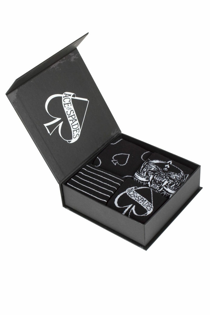 SOCKSHOP 4 Pair Pack Mens Motörhead 'Ace of Spades' Cotton Socks Gift Box - Mens