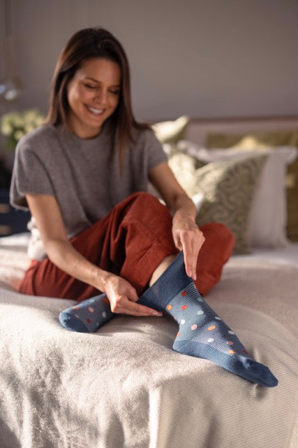 GENTLE GRIP 3Pk Crew Socks - Prints - Womens 4-8