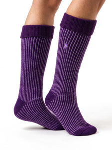 HEAT HOLDERS Ribbed Cuff Long Boot Socks- Womens 4-8