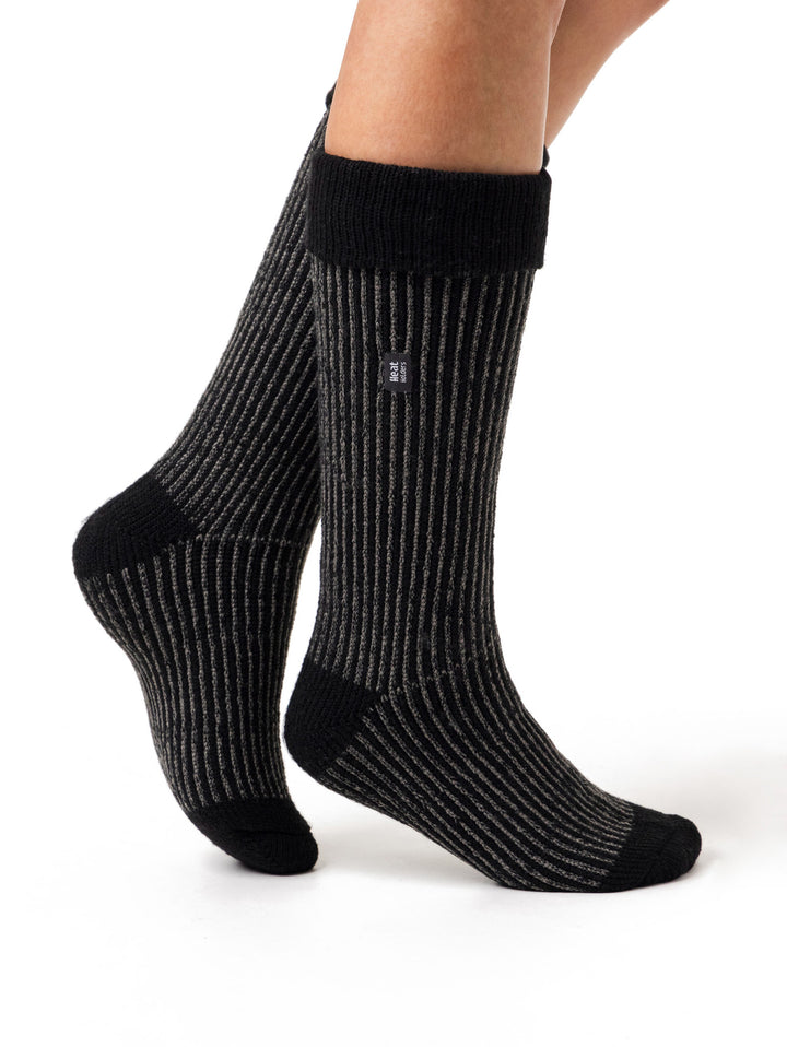 HEAT HOLDERS Ribbed Cuff Long Boot Socks- Womens 4-8