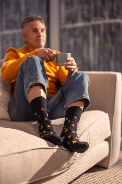 GENTLE GRIP 3PK Business Socks-Fun Feet-Mens 6-11