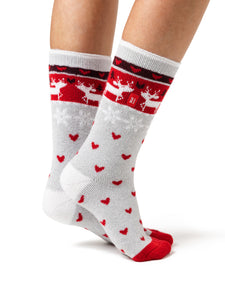 HEAT HOLDERS Lite Christmas Socks Reindeer-Womens 4-8