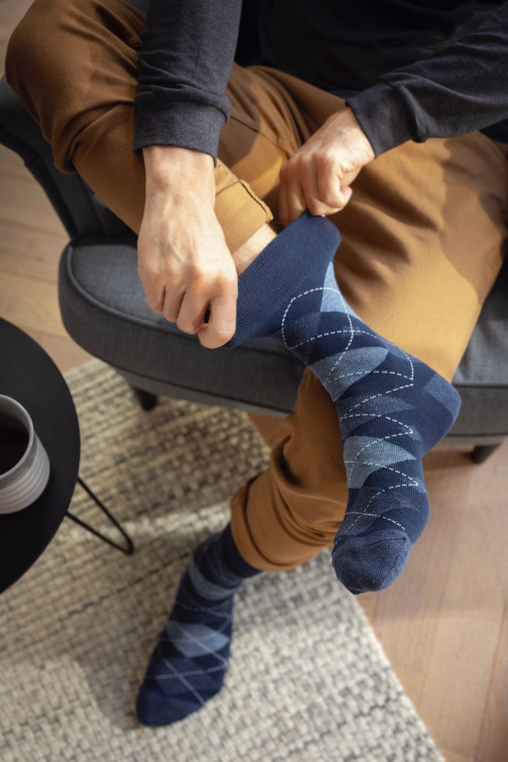 GENTLE GRIP 3Pk Argyle Business Socks - Men's Bigfoot