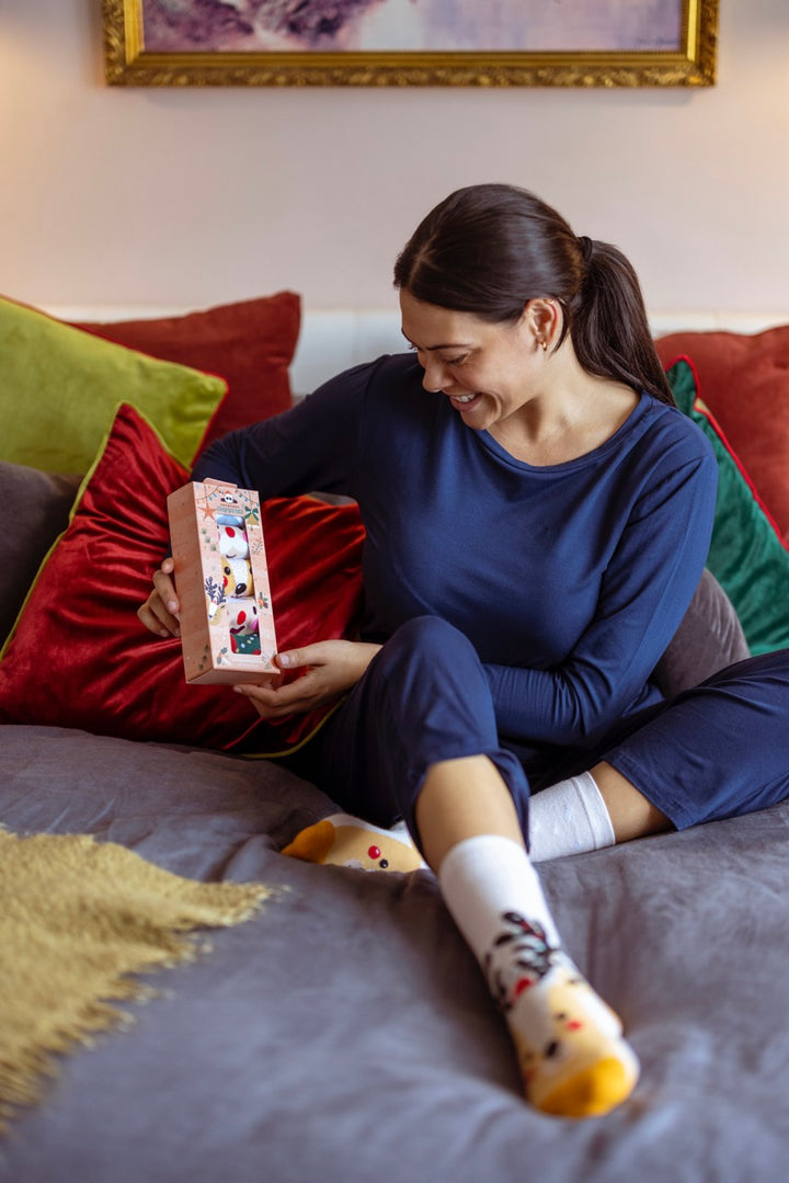 LAZY PANDA Ladies 5PK Bamboo Christmas Socks Gift Box