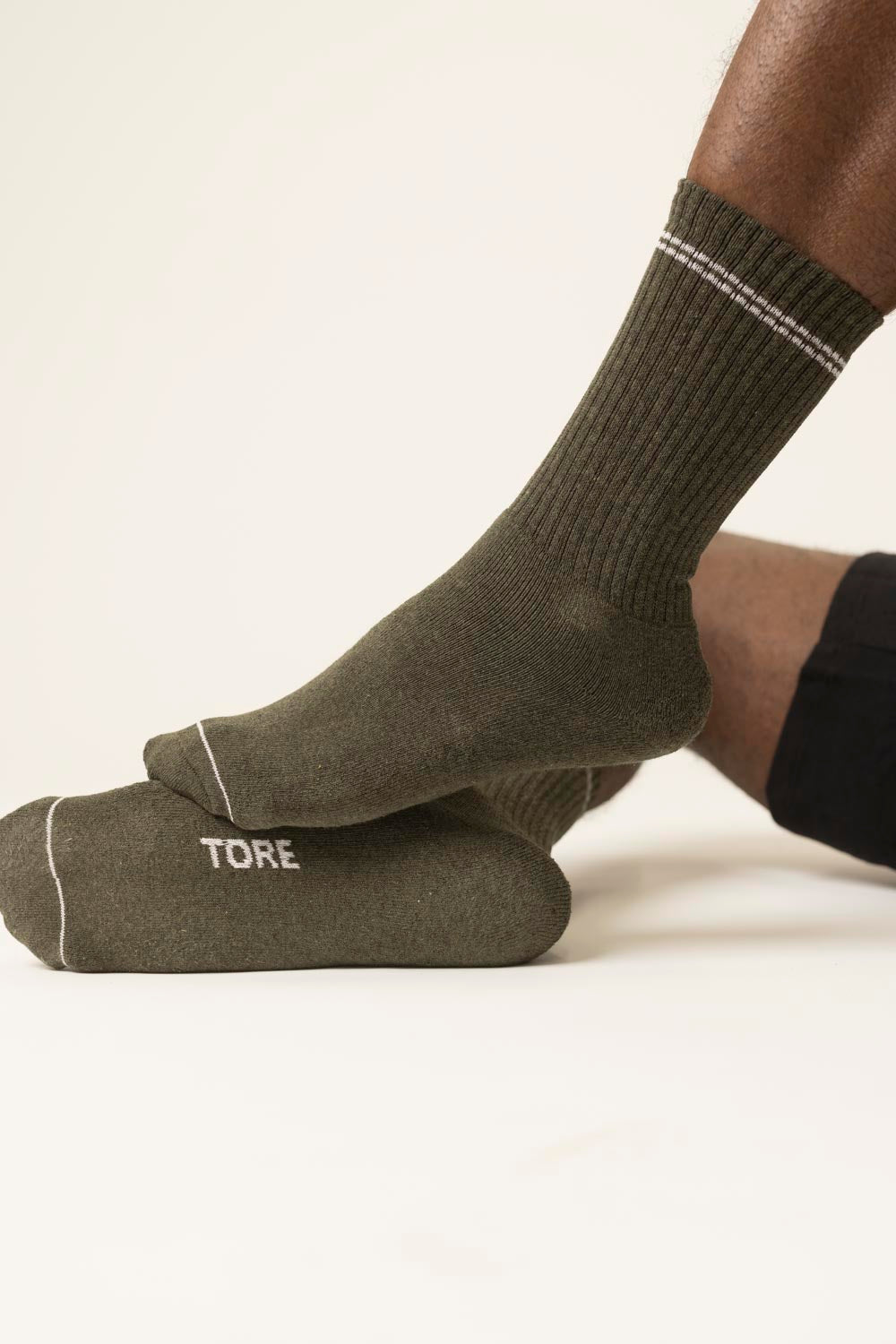TORE 3PK 100% Recycled Cotton Striped Sports Crew Socks - Men's