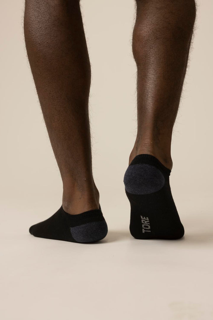 TORE 3PK 100% Recycled Plain Ped "No Show" Socks -Mens 7-11