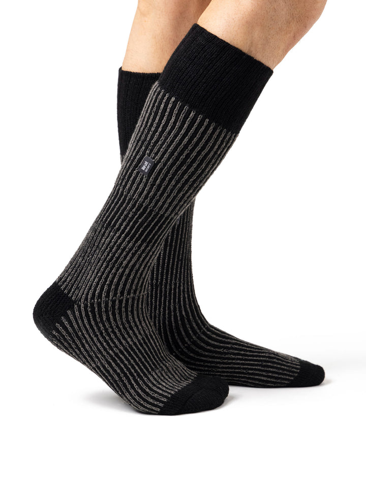 HEAT HOLDERS Ribbed Cuff Long Boot Socks- Mens 6-11