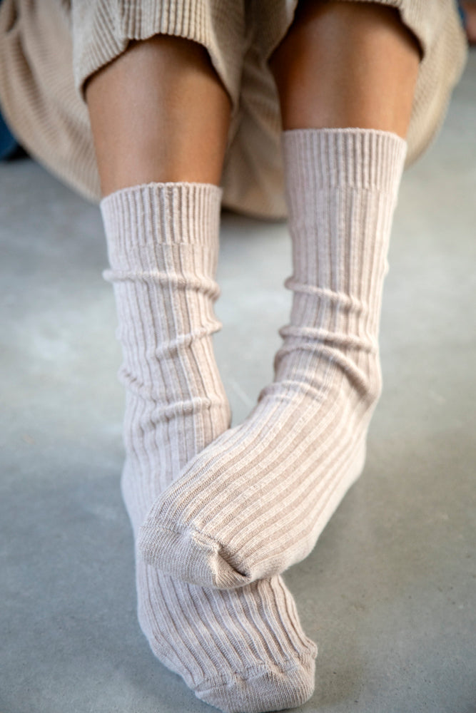 BIRD 1PK BANGALOW Sustainable Organic Egyptian Cotton Ribbed Crew Socks - Women's