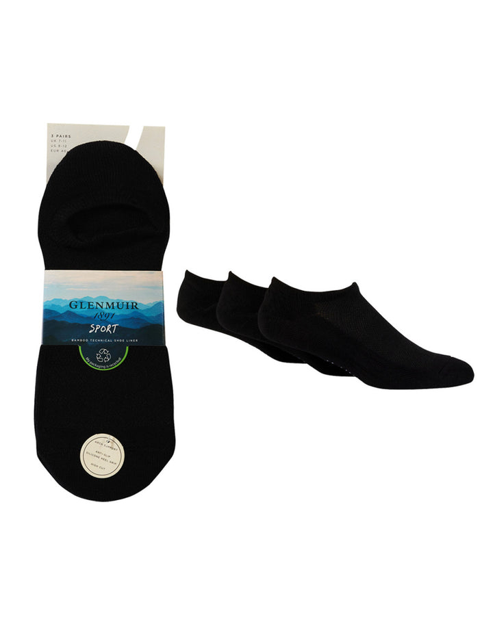 GLENMUIR 3PK Bamboo Cushioned Foot Sports PED Socks - Men's