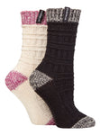 Load image into Gallery viewer, GLENMUIR 2PK Ladies Fashion Wool Blend Boot Socks
