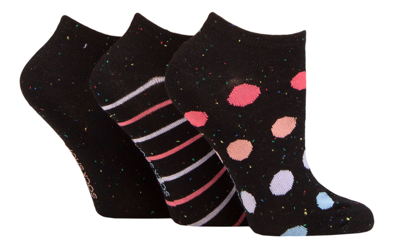 SOCKSHOP 3PK Womens Speckled Bamboo Trainer Socks