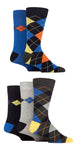 Load image into Gallery viewer, SOCKSHOP 5PK Argyle Pattered Bamboo Sock-Mens 7-11
