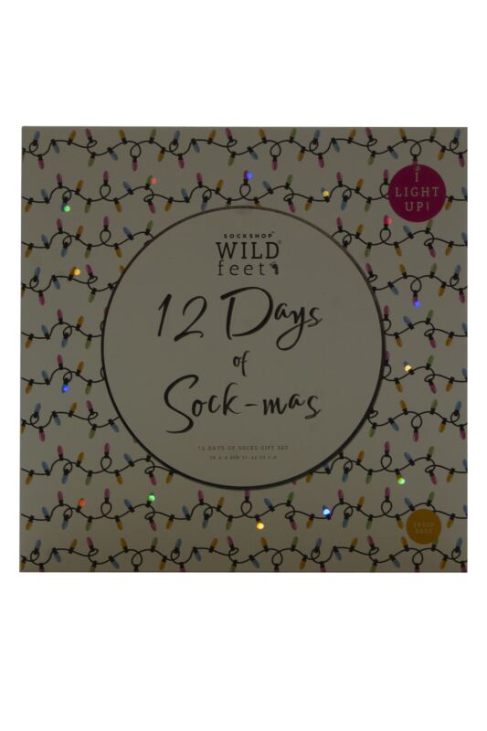 WILDFEET 12 Days of Sock-mas Advent Calendar of Socks- Women's - NEW! Lights Up!