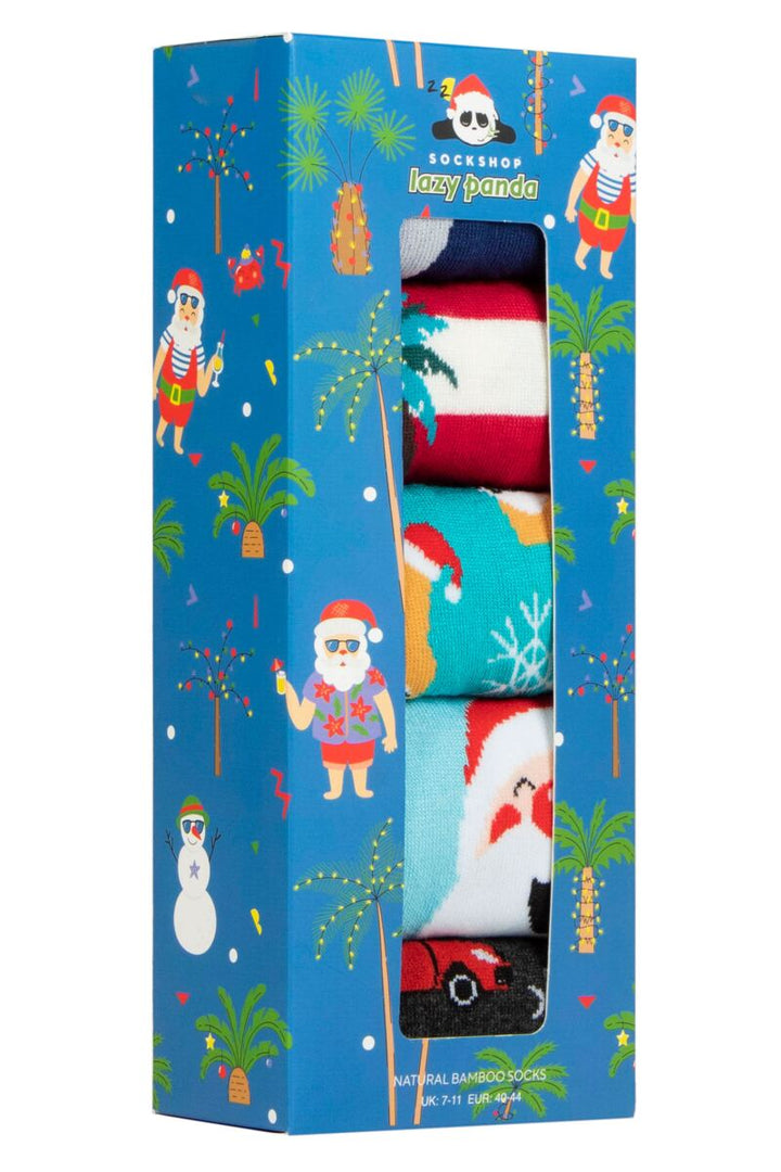 LAZY PANDA Men's 5PK Bamboo Christmas Socks Gift Box