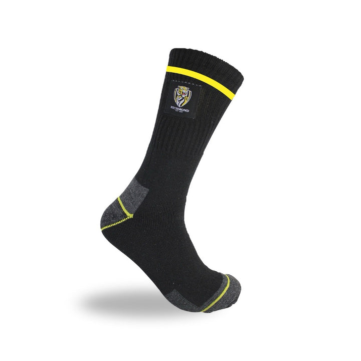 AFL Richmond Tigers 2pk Heavy Duty Work Sock