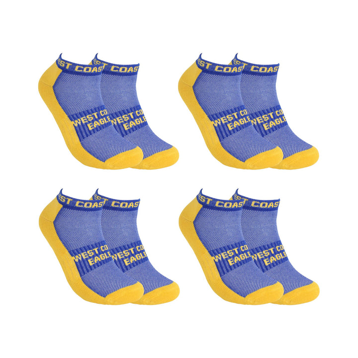 AFL West Coast Eagles 4Pk High Performance Ankle Sports Socks