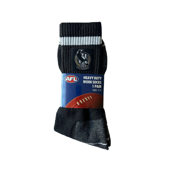 AFL Collingwood Magpies 2pk Heavy Duty Work Sock