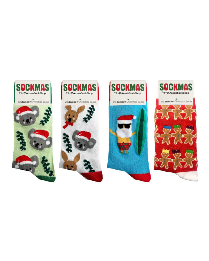 Aussie Sock Shop Sockmas 4PK Bamboo Christmas Socks