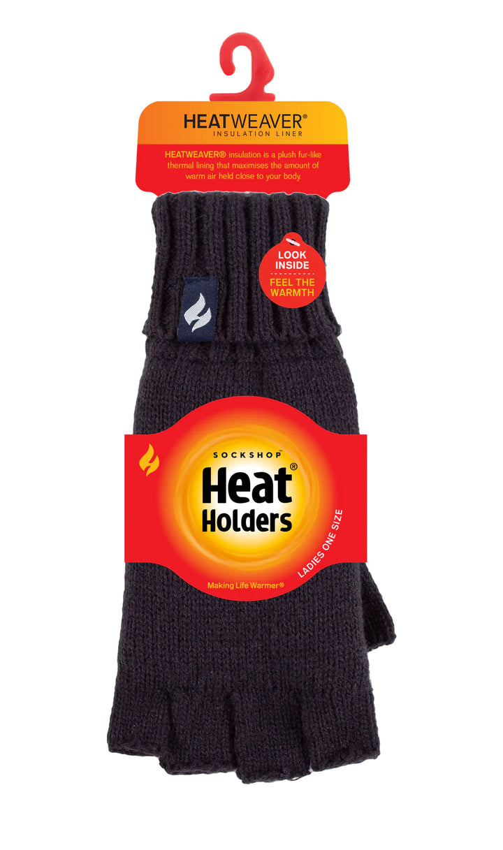 HEAT HOLDERS Fingerless Thermal Gloves-Womens