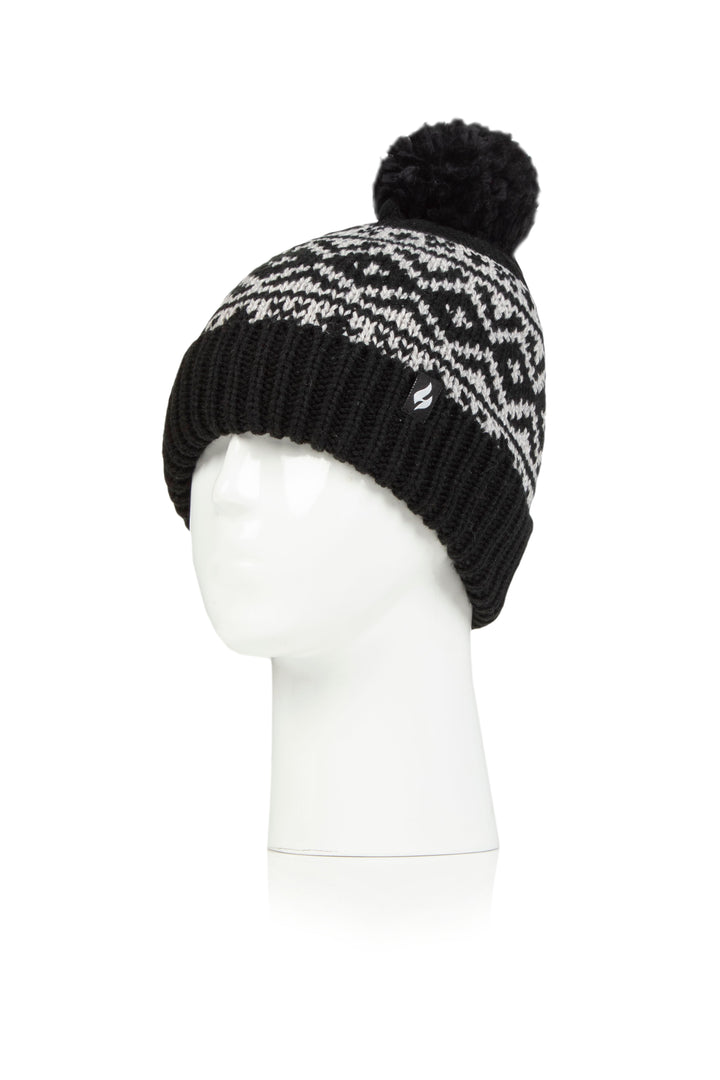 HEAT HOLDERS Aspen Pom Pom Turn Over Thermal Beanie