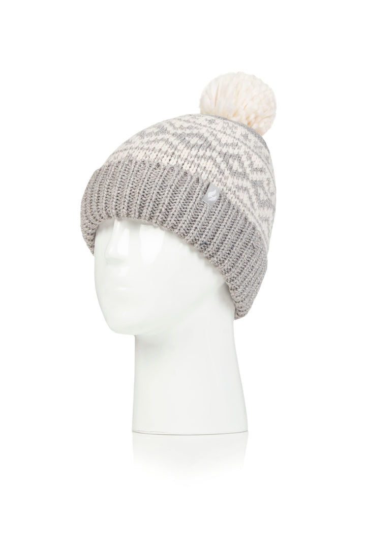 HEAT HOLDERS Aspen Pom Pom Turn Over Thermal Beanie