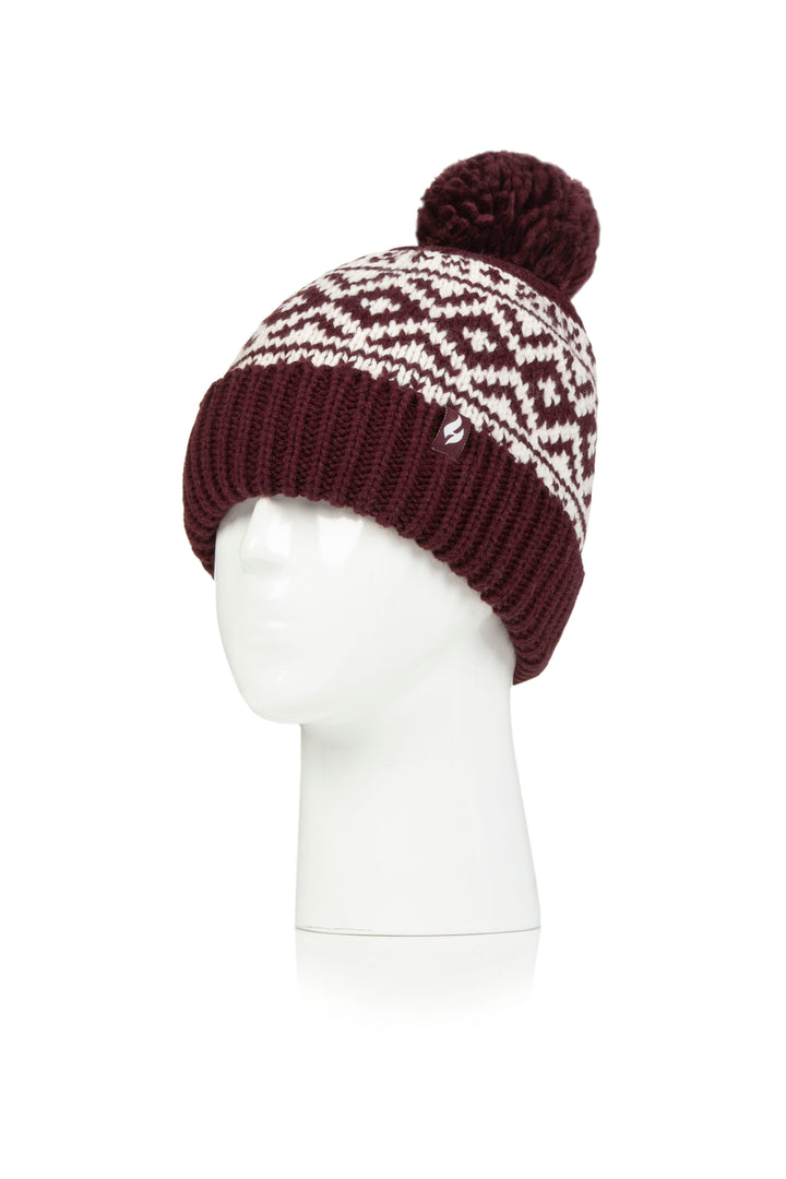 HEAT HOLDERS Aspen Pom Pom Turn Over Thermal Beanie