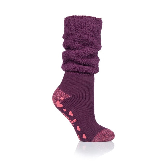 HEAT HOLDERS Lounge Slipper Socks With Comfy Slouch Top - Women's
