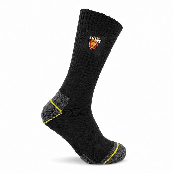 AFL Brisbane Lions 2pk Heavy Duty Work Sock