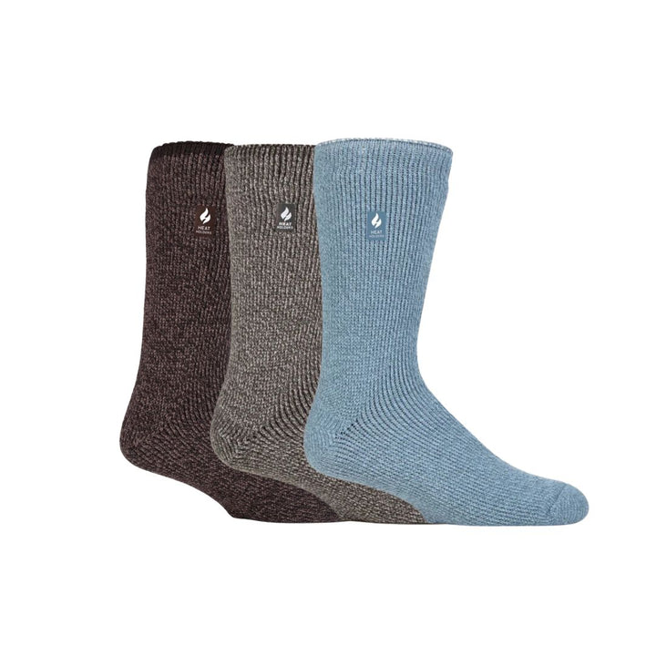 HEAT HOLDERS Original Thermal Mens Merino Wool Blend Sock - 3 Pair Bundle