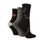 Load image into Gallery viewer, CAROLINE GARDNER 3PK Christmas Cotton Socks - Women&#39;s
