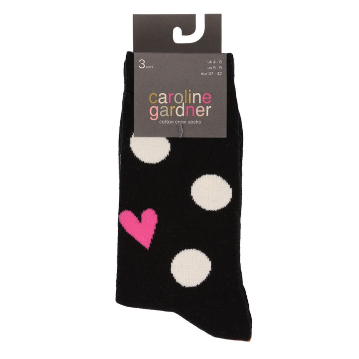 CAROLINE GARDNER 3PK PATTERNED COTTON SOCKS - Women's