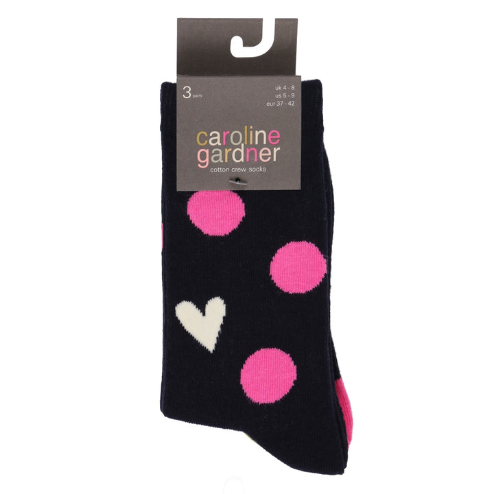 CAROLINE GARDNER 3PK PATTERNED COTTON SOCKS - Women's