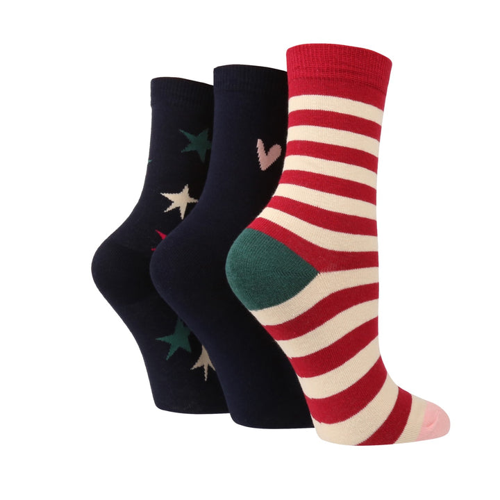 CAROLINE GARDNER 3PK Christmas Gift Boxed Cotton Socks - Women's