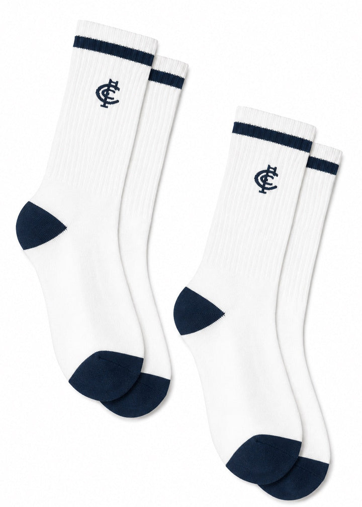 AFL Carlton Blues 2Pk Sport Crew Socks