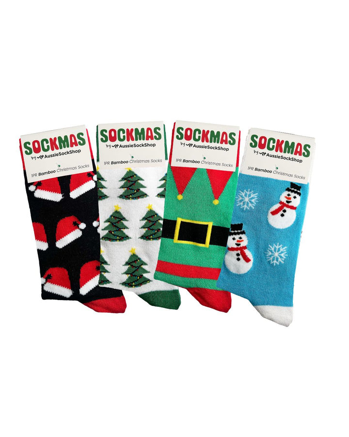 Aussie Sock Shop Sockmas 4PK Bamboo Christmas Socks