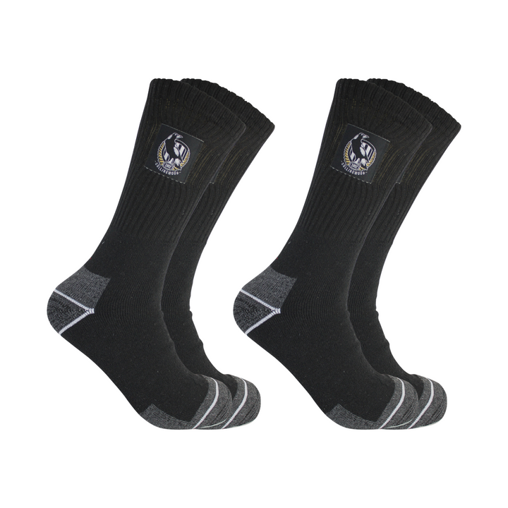 AFL Collingwood Magpies 2pk Heavy Duty Work Sock