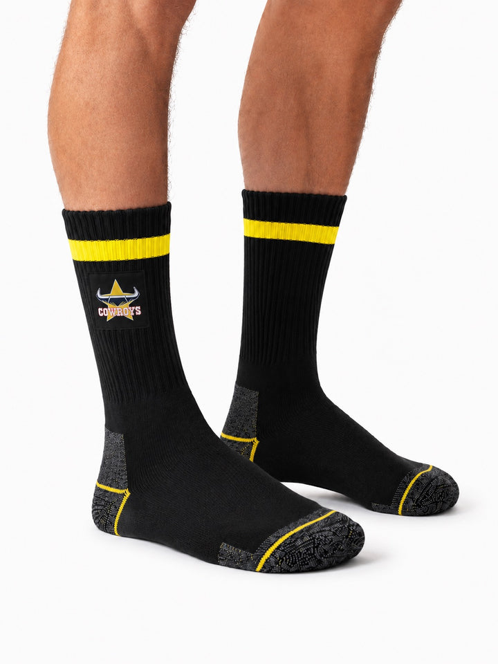 NRL North Queensland Cowboys 2Pk Heavy Duty Work Sock