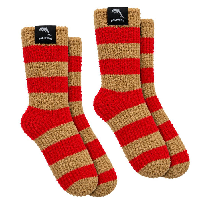 NRL Dolphins 2Pk Bed Socks