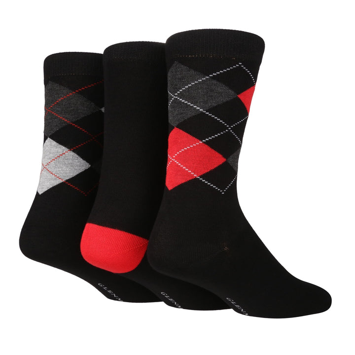 GLENMUIR 3PK Argyle Bamboo Crew Socks - Men's  7-11