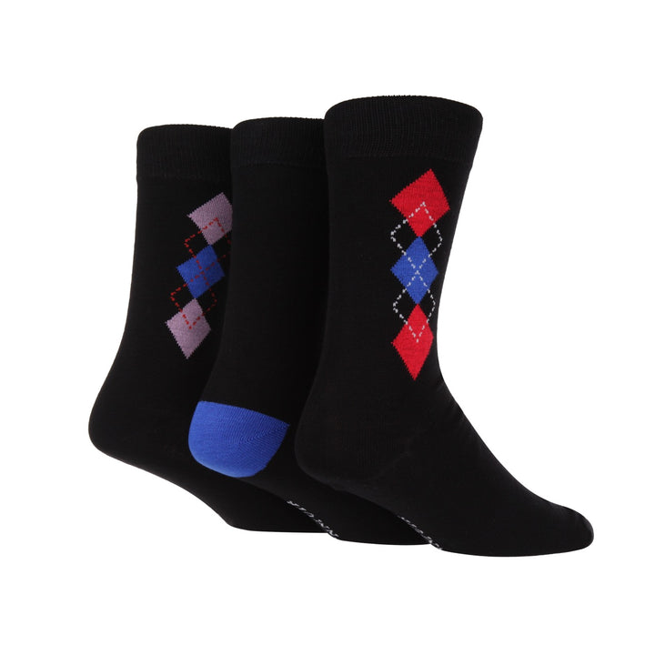 GLENMUIR 3PK Argyle Bamboo Crew Socks - Men's  7-11