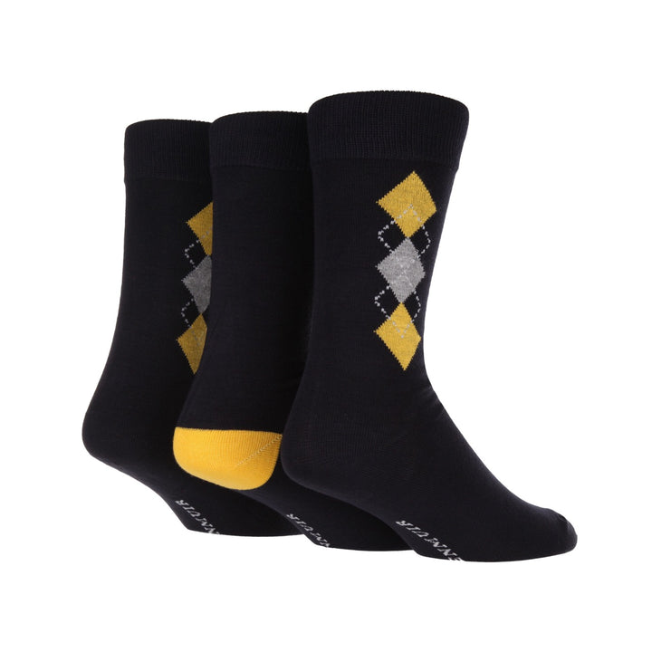 GLENMUIR 3PK Argyle Bamboo Crew Socks - Men's  7-11