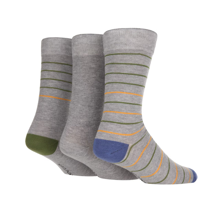 GLENMUIR 3PK Striped Bamboo Crew Socks - Men's  7-11