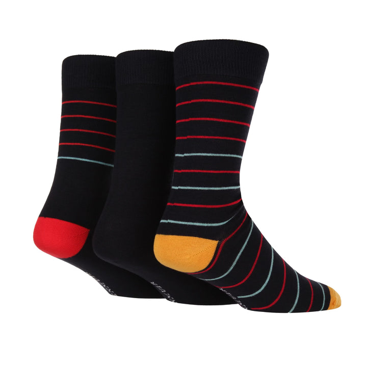 GLENMUIR 3PK Striped Bamboo Crew Socks - Men's  7-11