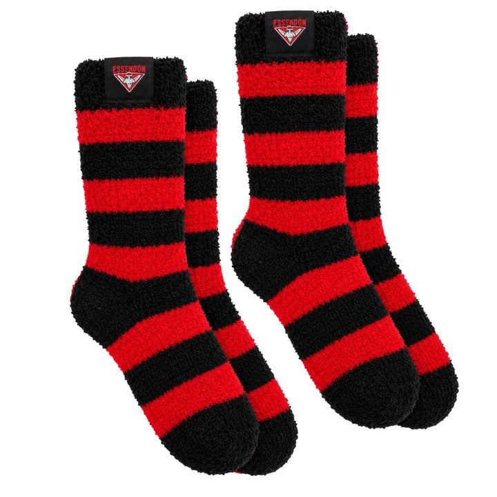 AFL Essendon Bombers 2Pk Bed Socks - Womens