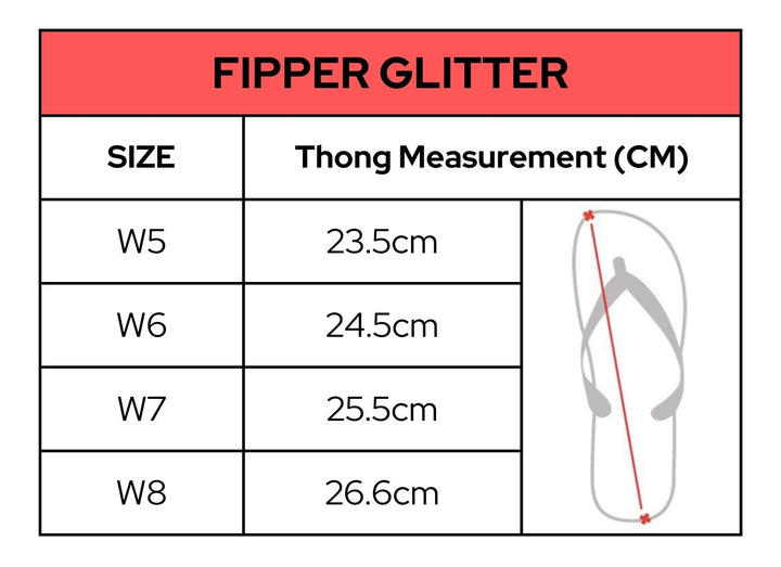 Fipper Glitter Natural Rubber Thongs - Womens