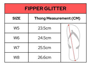 Fipper Glitter Natural Rubber Thongs - Womens