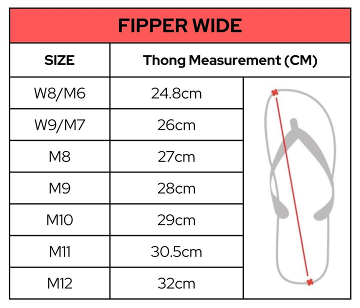 Fipper Wide Natural Rubber Thongs - Unisex (Men's sizing)