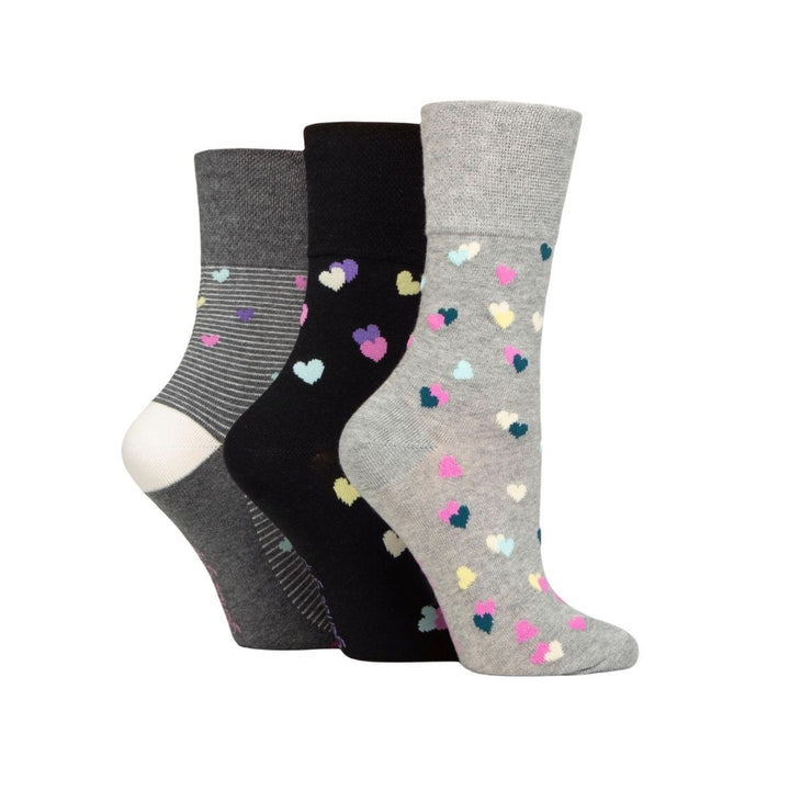 GENTLE GRIP 3Pk Crew Socks - Colour Burst - Women's  4-8