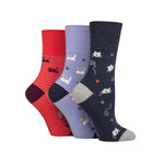 Load image into Gallery viewer, GENTLE GRIP 3Pk Crew Socks-Fun feet - Womens 4-8
